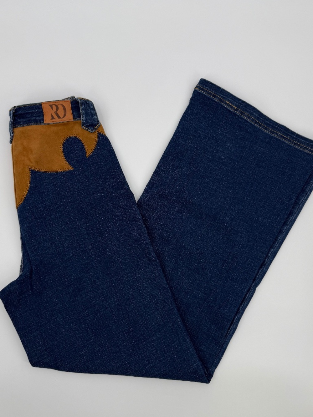 Ranch Dressn Western Yoke Flare Jeans Rodeo Denim High Rise Wide Leg Women S